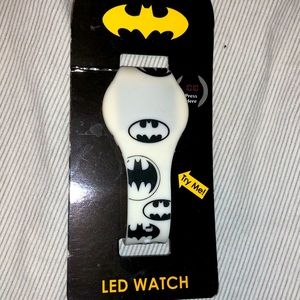 DC Comics BATMAN White/Black Red LED Rubber Watch